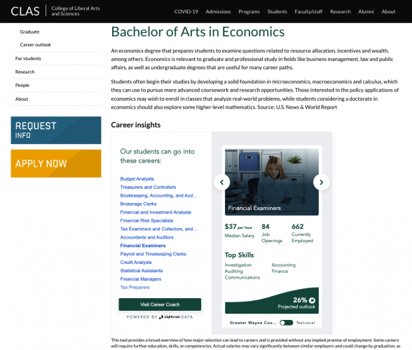 Bachelor of Arts in Economics Career Insights panel