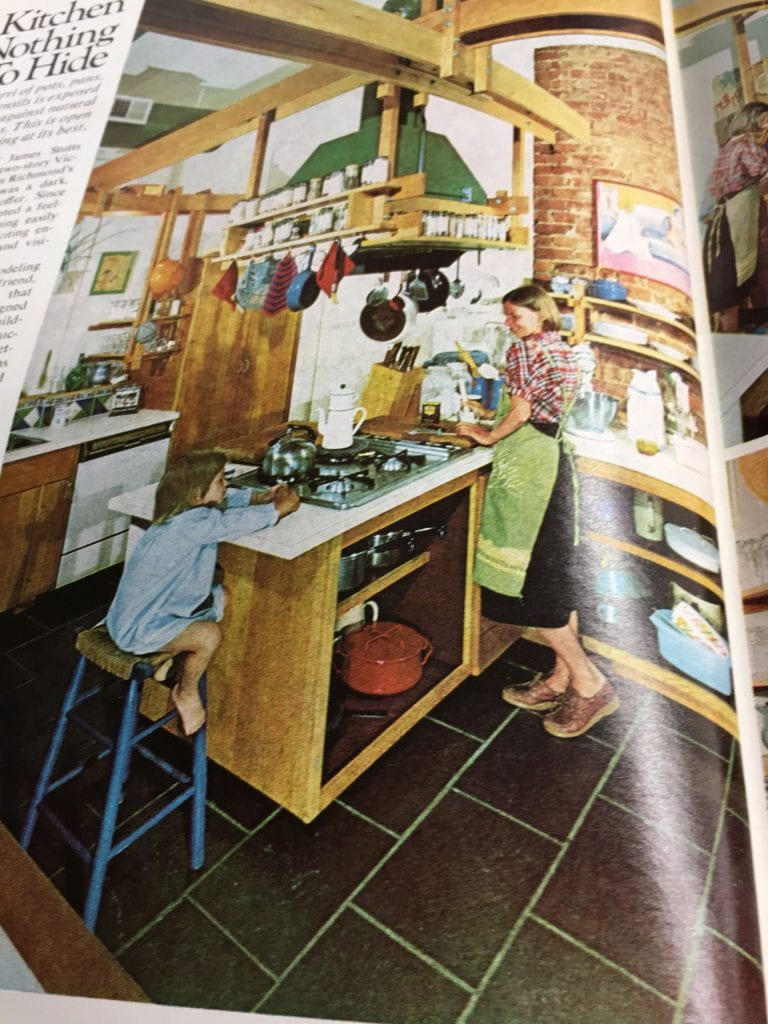 Southern living Article features a white mom and child in a kitchen. The mom wears a long skirt while cooking a meal for her child who appears to be no more then 5 years of age. 