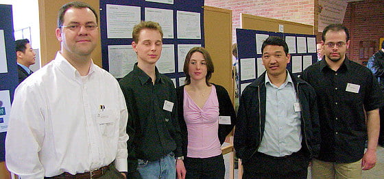 Verani Group 2004-2005. Left to right: Claudio Verani, Mauricio Lanznaster, Camille Imbert, Rajendra Shakya and Sarmad Hindo